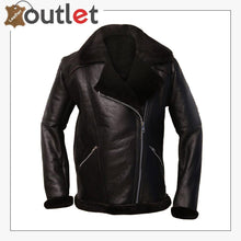 Load image into Gallery viewer, Men Dark Brown Shearling Aviator Jacket

