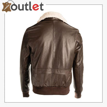 Load image into Gallery viewer, Men Brown Pilot Bomber Shearling Jacket
