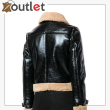 Load image into Gallery viewer, Women Black Bomber Leather Jacket
