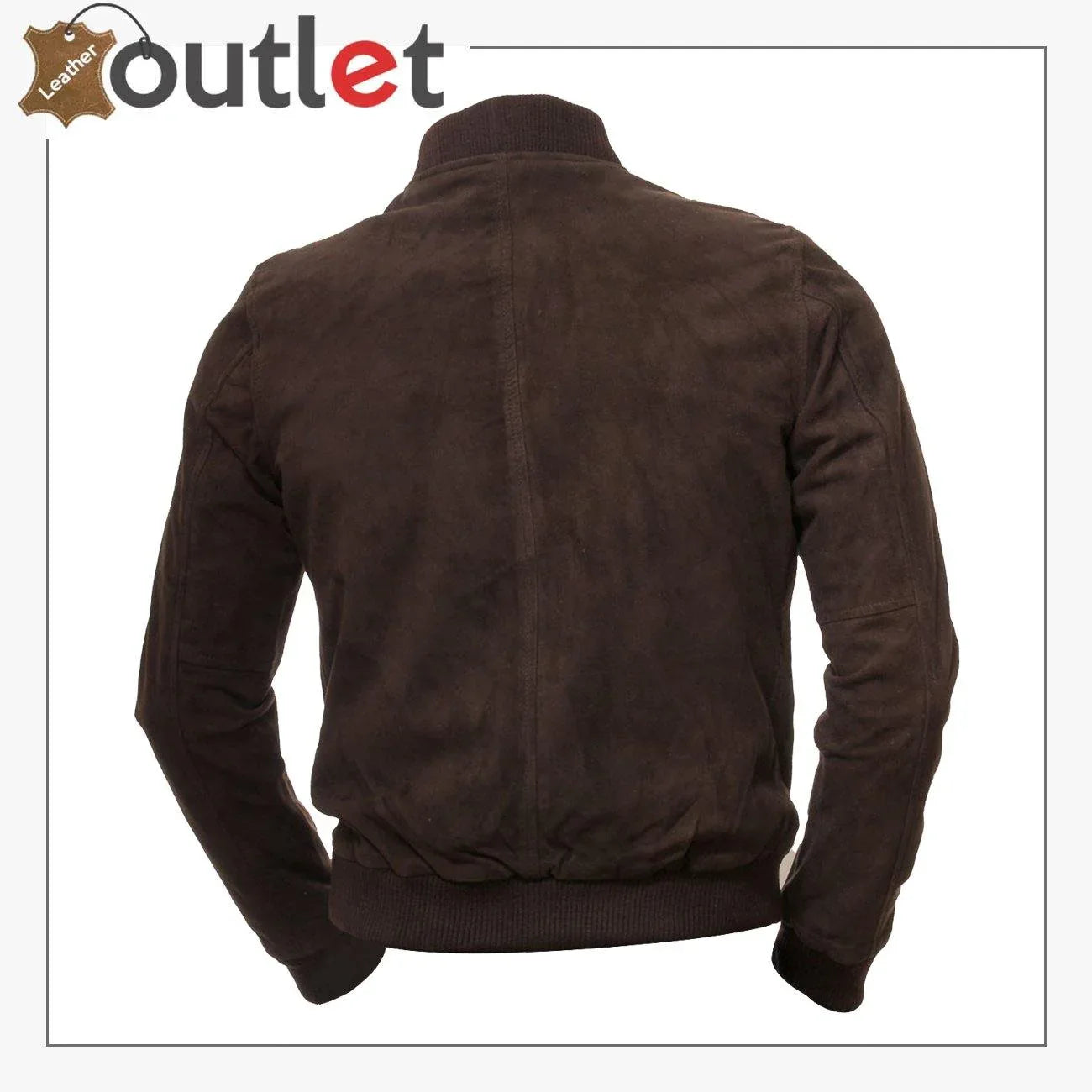Men Brown Suede Bomber Jacket