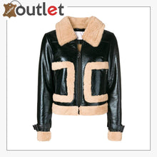 Load image into Gallery viewer, Women Black Bomber Leather Jacket
