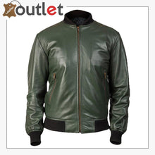 Load image into Gallery viewer, Men Glossy Green Bomber Jacket
