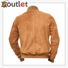 Load image into Gallery viewer, Men Tan Suede Bomber Jacket
