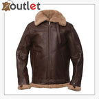 Men Brown Sheepskin Leather Jacket