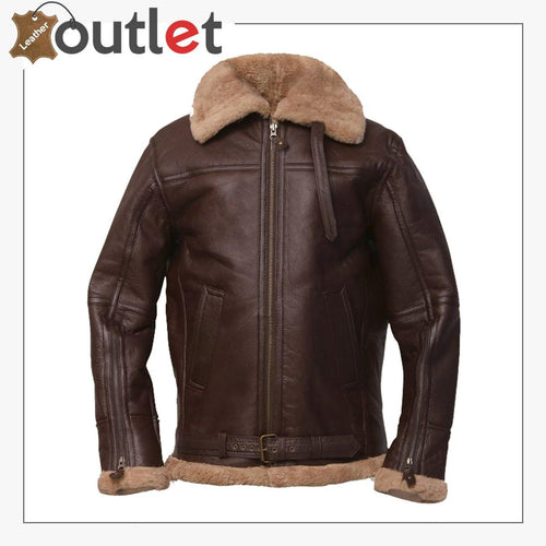 Men Brown Sheepskin Leather Jacket