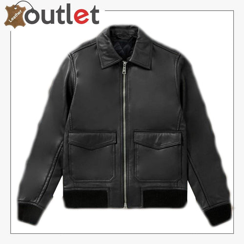 Men Biker Bomber Leather Jacket