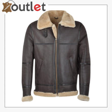Load image into Gallery viewer, Men Dark Brown RAF Shearling Jacket
