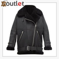 Women Pitch Black B3 Shearling Jacket