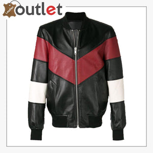 Men Chevron Stripe Bomber Jacket