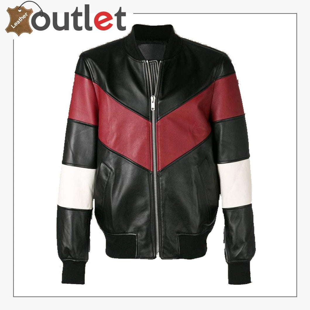 Men Chevron Stripe Bomber Jacket