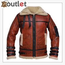 Load image into Gallery viewer, Women Distressed Brown Shearling Leather Jacket
