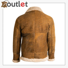 Load image into Gallery viewer, Men Brown B3 Shearling Leather Jacket

