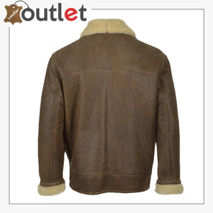 Men Brown Aviator Shearling Leather