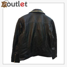 Load image into Gallery viewer, Handmade Mens Black fashion Studded Punk Style Leather Jacket
