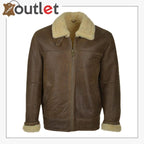 Men Brown Aviator Shearling Leather