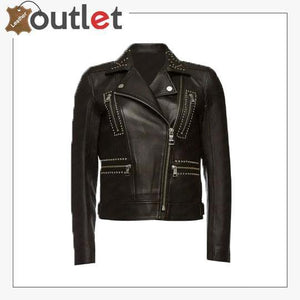 Embellished Leather Studded & Biker Jacket