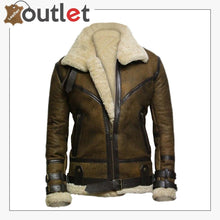 Load image into Gallery viewer, Brown B3 Bomber Men Sheepskin Jacket
