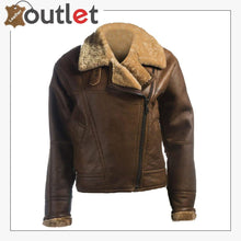 Load image into Gallery viewer, Women Brown Shearling Leather Jacket

