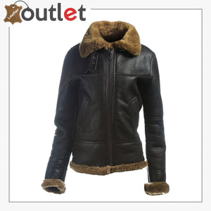 Women B3 Bomber Shearling Leather Jacket