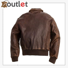 Load image into Gallery viewer, A2 Aviator Brown Bomber Leather Jacket Leather Outlet
