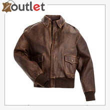 Load image into Gallery viewer, A2 Aviator Brown Bomber Leather Jacket Leather Outlet
