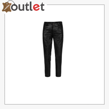 Load image into Gallery viewer, BLACK LACE-UP LEATHER PANTS
