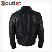 Load image into Gallery viewer, Black Mens Real Leather Bomber Badge Air Force Pilot Flying Jacket
