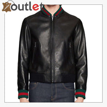 Load image into Gallery viewer, Black Stylish Leather Jacket for Mens - Leather Outlet
