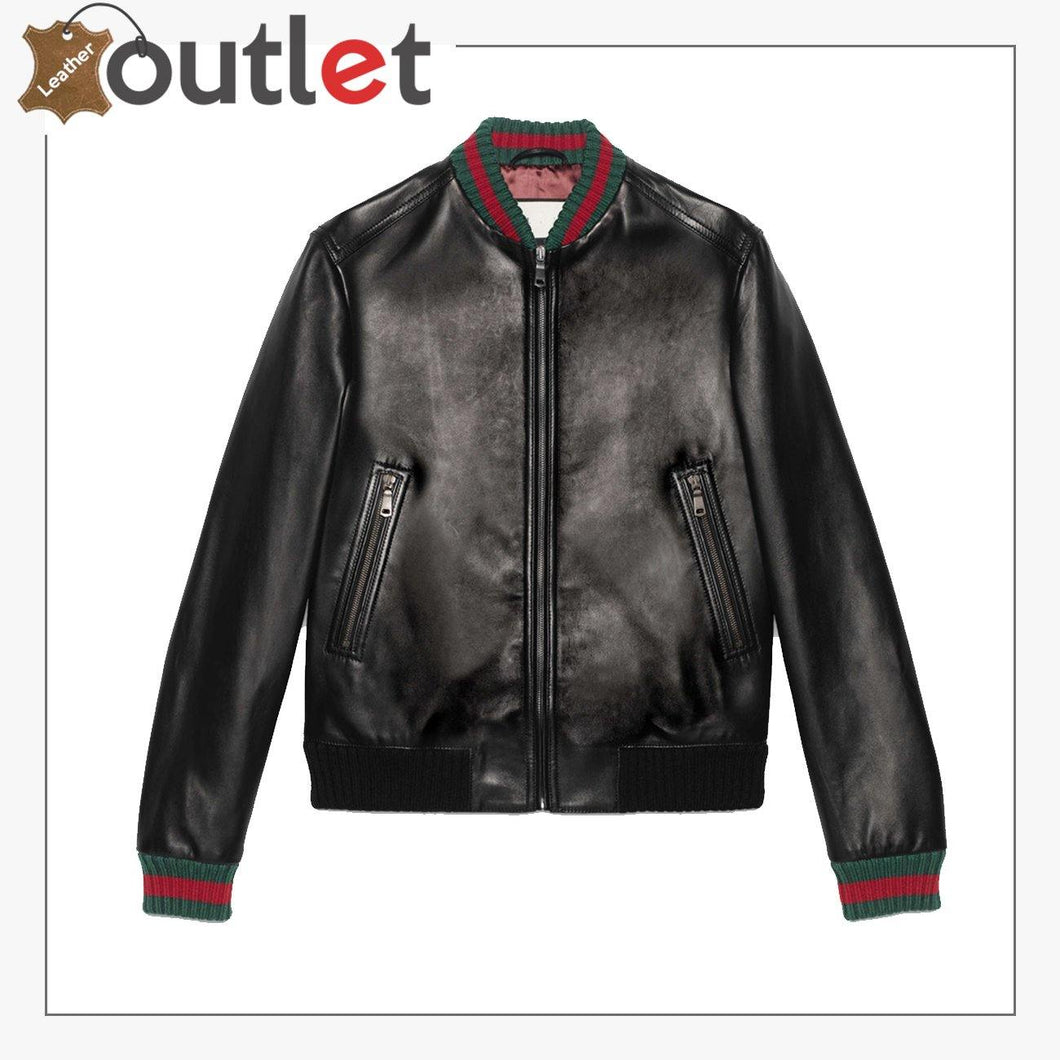 Black Stylish Leather Jacket for Mens - Leather Outlet
