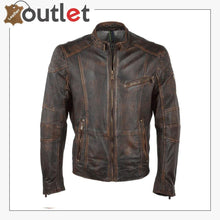 Load image into Gallery viewer, Brown Antique 3 Pockets Style Leather Jacket
