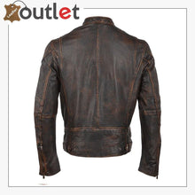 Load image into Gallery viewer, Brown Antique 3 Pockets Style Leather Jacket
