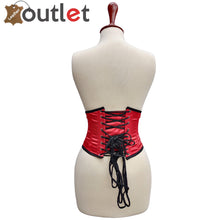 Load image into Gallery viewer, Cincher Shaper Taillen Waspie Full Steel Bone Spiral Waist bust Red Satin Corset
