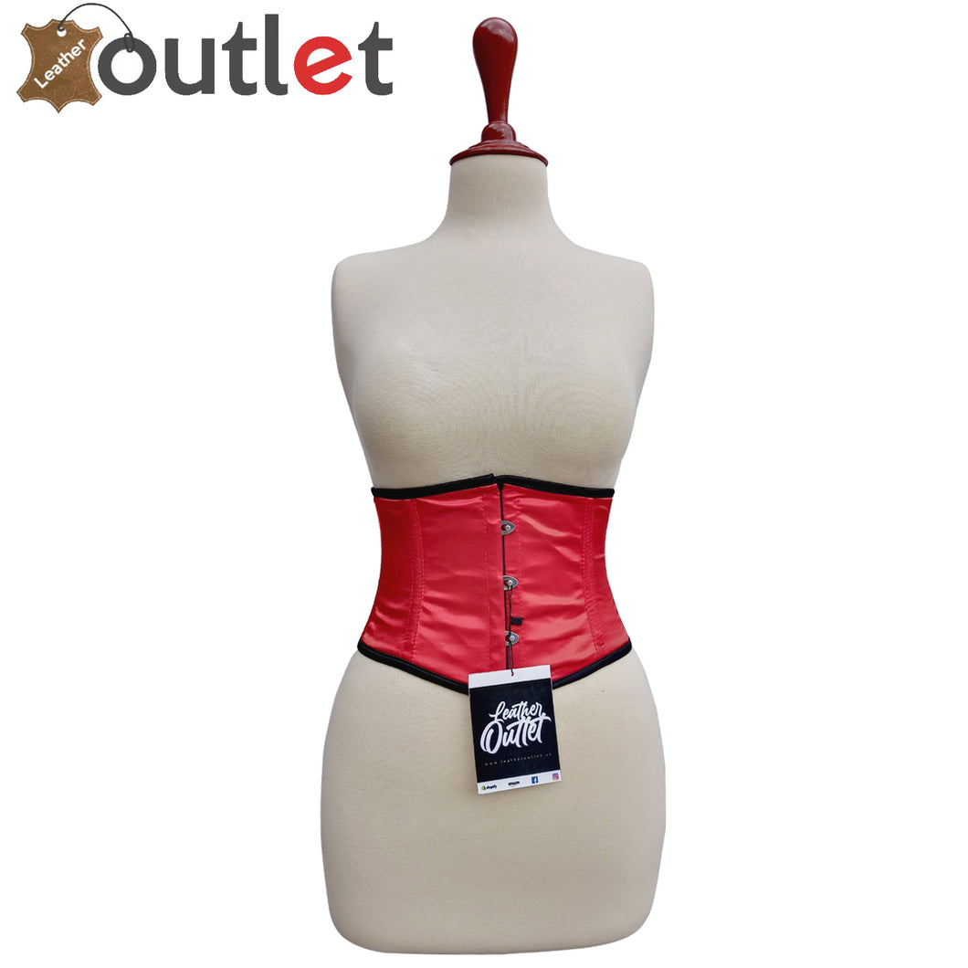 Cincher Shaper Taillen Waspie Full Steel Bone Spiral Waist bust Red Satin Corset