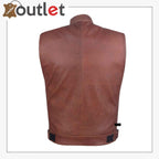 Classic Brown Leather Vest For Men