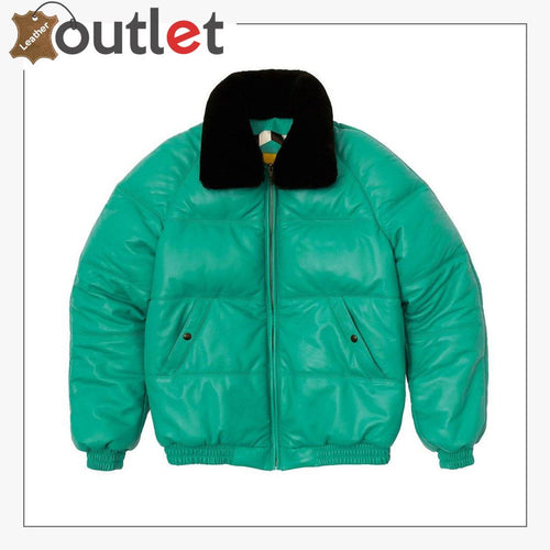 Classic Style V Bomber Leather Jacket - Leather Outlet