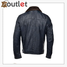 Load image into Gallery viewer, Detachable Collar Bomber Style Leather Jacket
