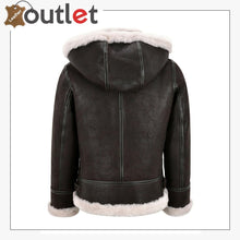 Load image into Gallery viewer, Detachable Hood Ladies B3 Bomber Classic WW2 Sheepskin Jacket - Leather Outlet
