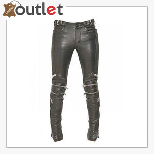 Electric Zipper Mono Leather Pants