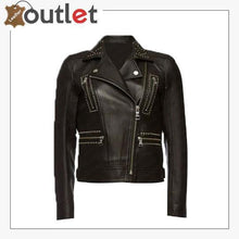 Load image into Gallery viewer, Embellished Leather Studded &amp; Biker Jacket
