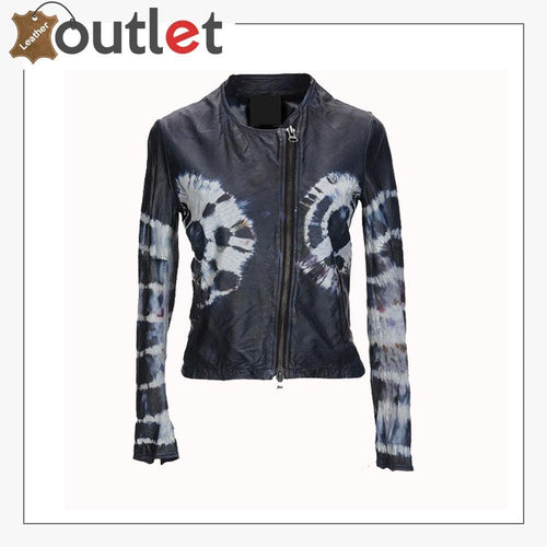 Fashion Women Printed Leather Jacket