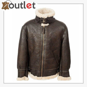 Flight B3 Aviator Bomber Leather Brown Jacket - Leather Outlet