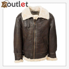Load image into Gallery viewer, Flight B3 Aviator Bomber Leather Brown Jacket - Leather Outlet
