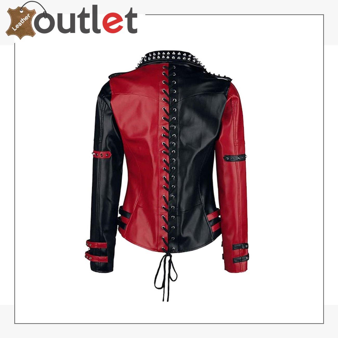 Handmade Mens Black Punk Style Studded Leather Jacket - Leather Outlet