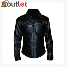 Load image into Gallery viewer, Handmade Sheepskin Leather Black shirt for men
