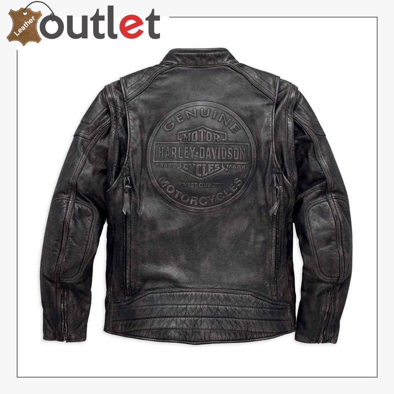 Harley-Davidson Men's Dauntless Convertible Leather Jacket - Leather Outlet