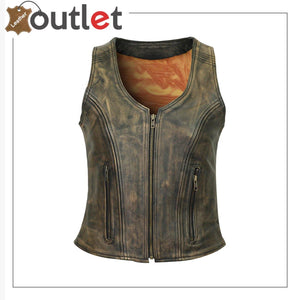 High Mileage Biker Leather Motorcycle Vest