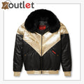 Lamb Skin Leather V-Bomber Leather Jacket For Men