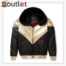 Load image into Gallery viewer, Lamb Skin Leather V-Bomber Leather Jacket For Men
