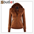 Leather Moto Biker Fashion Jacket For Women