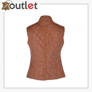 Luxury Diamond Quilted 100% Leather Gilet Vest Waistcoast